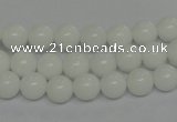 CPB03 15.5 inches 8mm round white porcelain beads wholesale