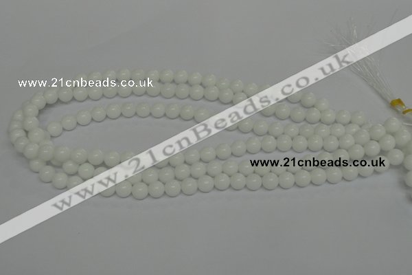 CPB03 15.5 inches 8mm round white porcelain beads wholesale