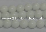 CPB04 15.5 inches 10mm round white porcelain beads wholesale