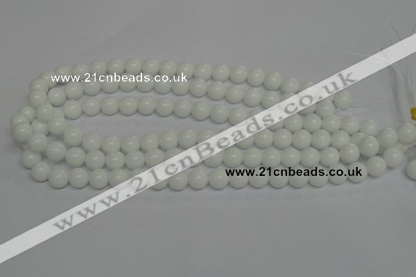 CPB04 15.5 inches 10mm round white porcelain beads wholesale