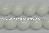 CPB06 15.5 inches 14mm round white porcelain beads wholesale