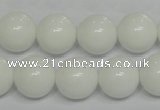 CPB06 15.5 inches 14mm round white porcelain beads wholesale