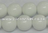 CPB08 15.5 inches 18mm round white porcelain beads wholesale