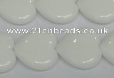 CPB106 15.5 inches 20*20mm heart white porcelain beads wholesale