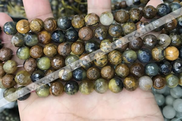 CPB1066 15.5 inches 6mm faceted round natural pietersite beads