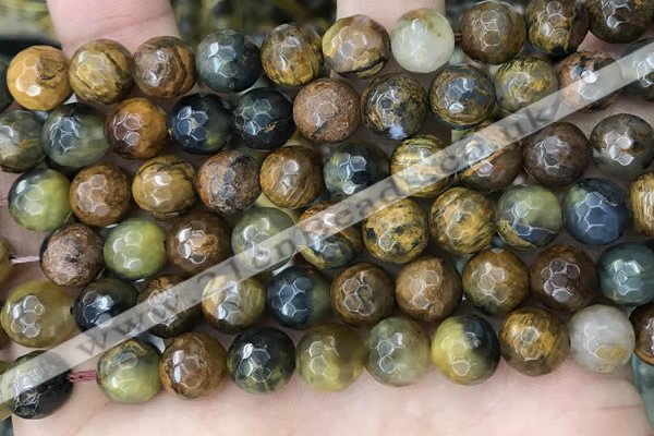 CPB1069 15.5 inches 12mm faceted round natural pietersite beads