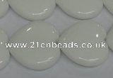 CPB107 15.5 inches 25*25mm heart white porcelain beads wholesale