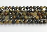 CPB1077 15.5 inches 8mm faceted round natural pietersite beads