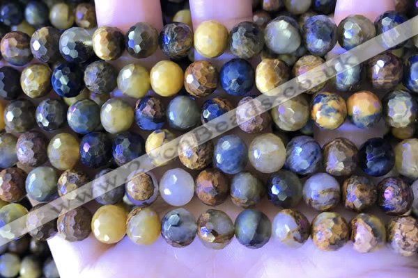 CPB1082 15.5 inches 8mm faceted round pietersite gemstone beads