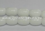 CPB11 15.5 inches 10*14mm drum white porcelain beads wholesale