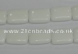 CPB121 15.5 inches 12*16mm rectangle white porcelain beads wholesale