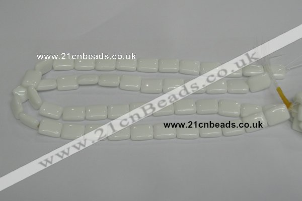 CPB121 15.5 inches 12*16mm rectangle white porcelain beads wholesale