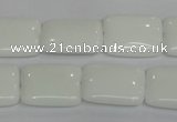 CPB122 15.5 inches 15*20mm rectangle white porcelain beads wholesale