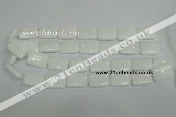 CPB123 15.5 inches 18*25mm rectangle white porcelain beads wholesale