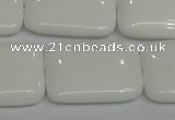 CPB124 15.5 inches 22*30mm rectangle white porcelain beads wholesale