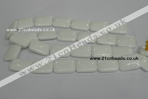 CPB124 15.5 inches 22*30mm rectangle white porcelain beads wholesale