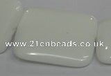 CPB125 15.5 inches 30*40mm rectangle white porcelain beads wholesale