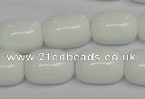 CPB15 15.5 inches 15*20mm drum white porcelain beads wholesale