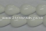 CPB25 15.5 inches 15*20mm teardrop white porcelain beads wholesale