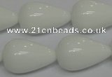 CPB26 15.5 inches 15*25mm teardrop white porcelain beads wholesale