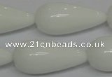 CPB27 15.5 inches 10*30mm teardrop white porcelain beads wholesale