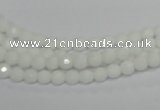 CPB31 15.5 inches 4mm faceted round white porcelain beads wholesale