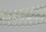 CPB32 15.5 inches 6mm faceted round white porcelain beads wholesale