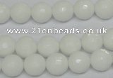 CPB34 15.5 inches 10mm faceted round white porcelain beads wholesale