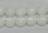 CPB35 15.5 inches 12mm faceted round white porcelain beads wholesale