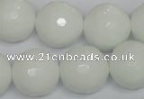 CPB38 15.5 inches 18mm faceted round white porcelain beads wholesale