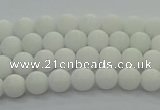 CPB410 15.5 inches 4mm round matte white porcelain beads