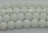 CPB411 15.5 inches 6mm round matte white porcelain beads