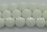 CPB412 15.5 inches 8mm round matte white porcelain beads