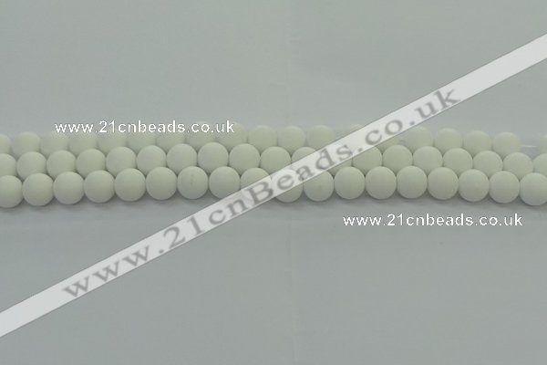 CPB412 15.5 inches 8mm round matte white porcelain beads