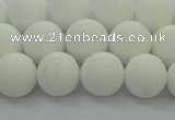 CPB413 15.5 inches 10mm round matte white porcelain beads