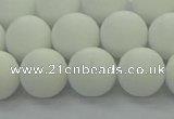 CPB414 15.5 inches 12mm round matte white porcelain beads