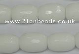 CPB43 15.5 inches 13*18mm faceted drum white porcelain beads