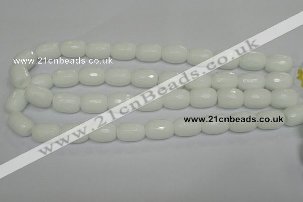 CPB43 15.5 inches 13*18mm faceted drum white porcelain beads