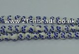 CPB501 15.5 inches 6mm round Painted porcelain beads