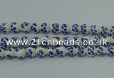 CPB502 15.5 inches 8mm round Painted porcelain beads