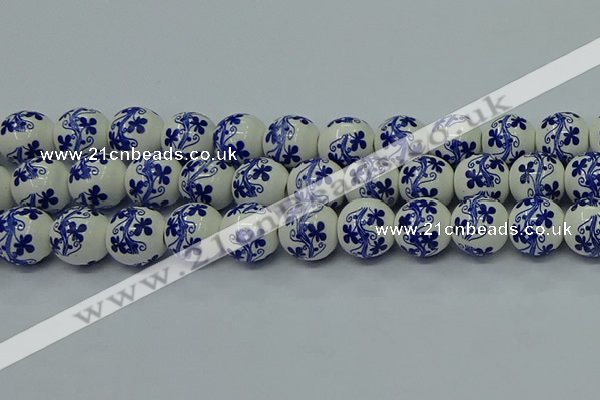 CPB512 15.5 inches 8mm round Painted porcelain beads