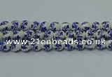 CPB515 15.5 inches 14mm round Painted porcelain beads