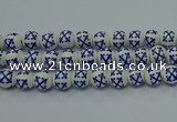 CPB522 15.5 inches 8mm round Painted porcelain beads