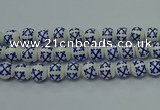 CPB523 15.5 inches 10mm round Painted porcelain beads