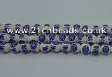 CPB531 15.5 inches 6mm round Painted porcelain beads