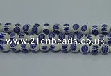 CPB532 15.5 inches 8mm round Painted porcelain beads