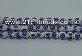 CPB534 15.5 inches 12mm round Painted porcelain beads