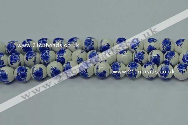 CPB541 15.5 inches 6mm round Painted porcelain beads