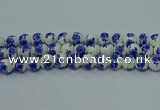 CPB542 15.5 inches 8mm round Painted porcelain beads