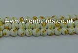 CPB561 15.5 inches 6mm round Painted porcelain beads